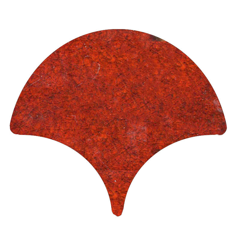 Peacock-Scallop shape tile gloss orange